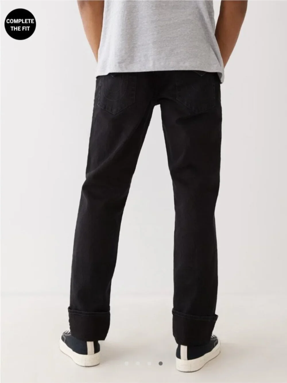 True Religion Ricky Straight Jeans Men's 33 Body Rinse Black Horseshoe